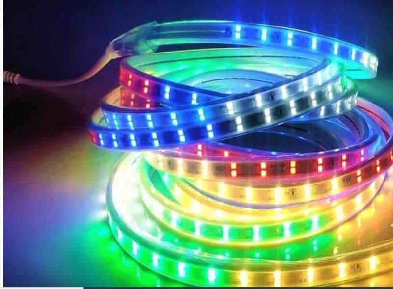 Cuộn 100m led dây 5050 | 60 chip/m | 8MM | Trắng, Vàng, Đỏ, Dươn | 1 Hàng Bóng | Trang trí cửa hàng, shop, quán cà phê, hắt tường, ngoài đường