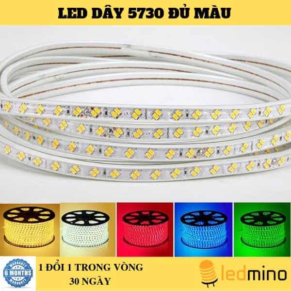 LED dây 5730 2 hàng bóng chéo 180 chip/m bản 12mm | Nguồn: 220V | ESNCO | Hắt tường, Trang trí cửa hàng, shop, quán cà phê, ngoài đường